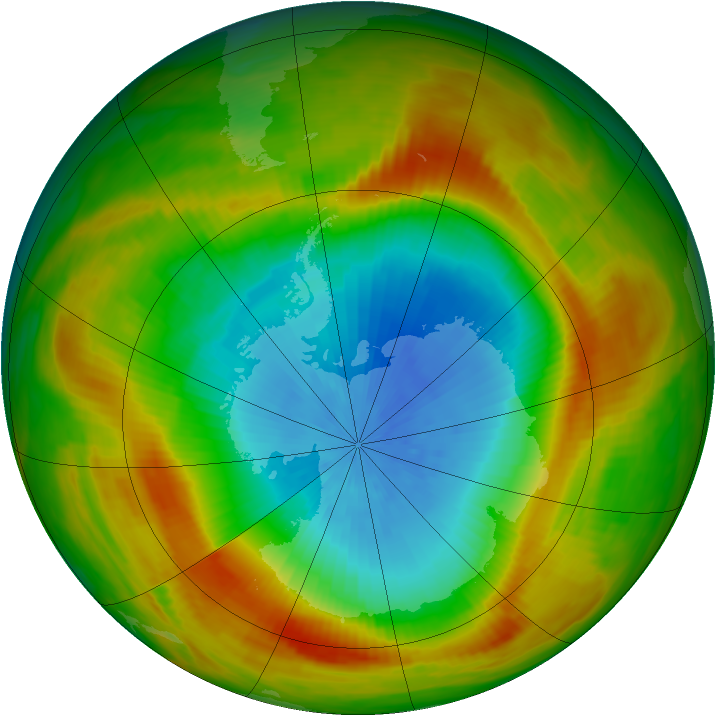 Antarctic ozone map for 23 October 1981